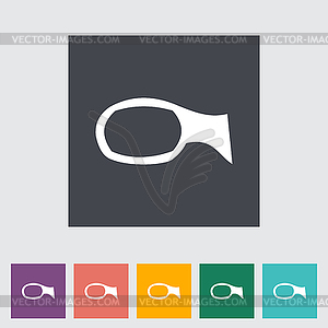 Mirror single flat icon - royalty-free vector clipart