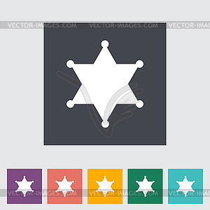 Полиция одной плоской значок - векторный клипарт / векторное изображение