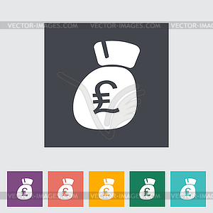 Pound sterling flat icon - vector image