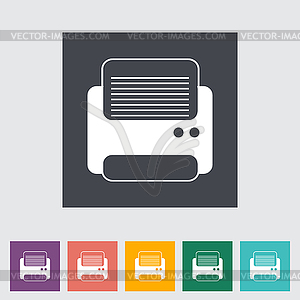 Printer flat icon - stock vector clipart