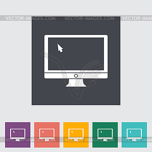 Monitor flat icon - royalty-free vector image