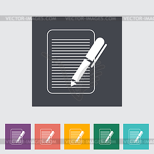 Document single flat icon - vector image