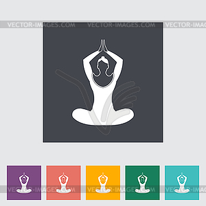 Yoga flat icon - vector clip art