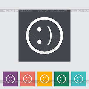 Smile flat icon - vector clip art