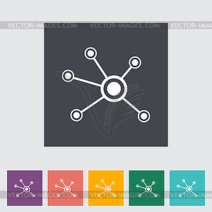 Social network single flat icon - vector image