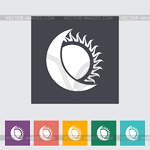 Solar eclipse single flat icon - vector clipart