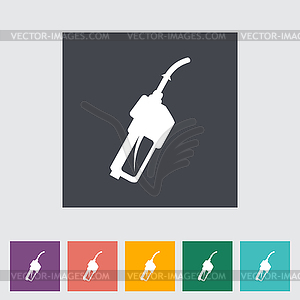 Refueling nozzle flat icon - vector image