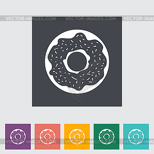 Donut flat icon - vector clipart / vector image