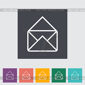 Envelope flat icon - vector clipart