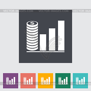 Graph flat single icon - vector clipart