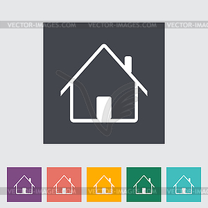 Home single flat icon - color vector clipart