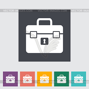 Briefcase single flat icon - vector clipart