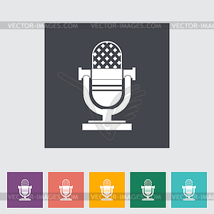 Icon vintage microphone - vector clip art