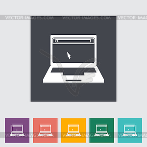 Laptop flat icon - vector image