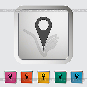 Map pointer single icon - vector clip art