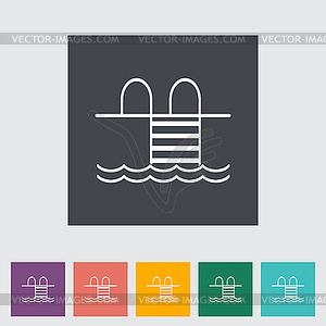 Pool flat icon - royalty-free vector image