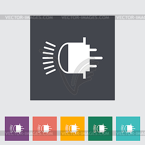 Xenon car lamp flat icon - vector clipart