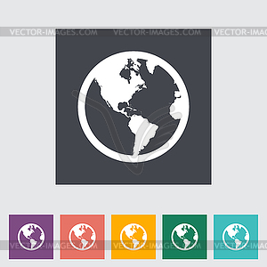 Earth flat icon - vector clip art