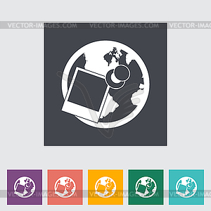 Geotegirovanie single flat icon - vector clipart