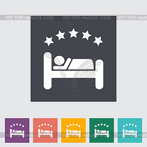 Hotel single flat icon - vector image