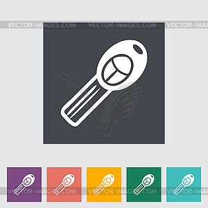 Ignition key single flat icon.  - vector image