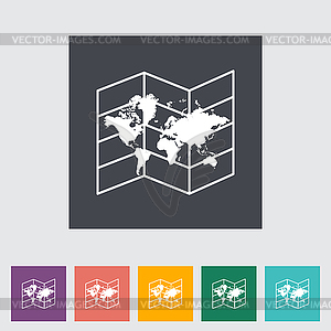 Map flat icon - royalty-free vector image