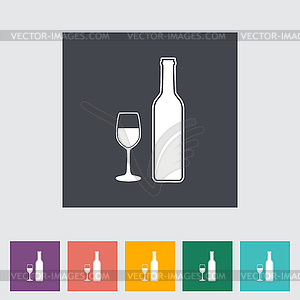 Wine flat icon - vector EPS clipart