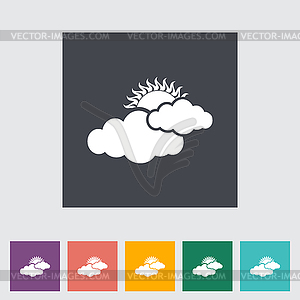 Cloudiness single flat icon - vector clip art