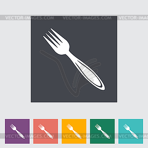 Fork flat icon - vector clipart