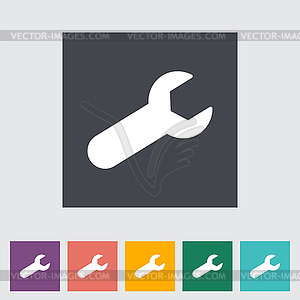 Wrench single flat icon - vector clip art