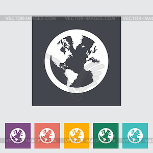 Earth flat icon - vector clipart / vector image