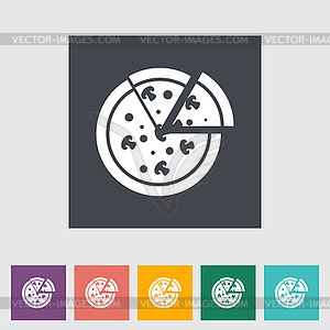 Пицца плоский значок - векторный рисунок