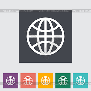 Earth flat icon - stock vector clipart