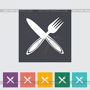 Столовые приборы одной плоской значок - рисунок в векторе