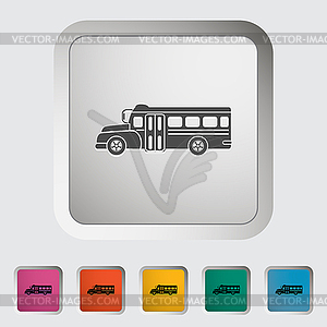 School bus flat icon - vector clipart