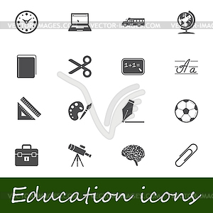 Education icons - color vector clipart