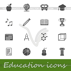 Education icons - vector clip art