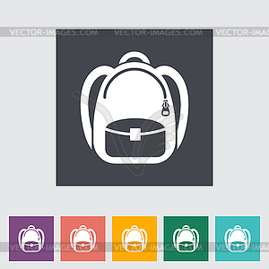 Schoolbag flat icon - vector clip art