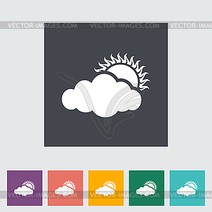 Overcast single flat icon - vector image