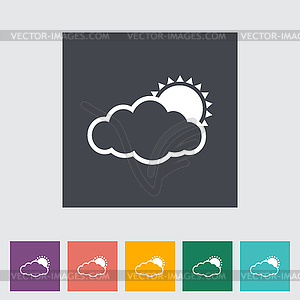 Cloudiness single flat icon - vector clip art