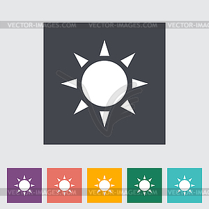 Sun single flat icon - vector image