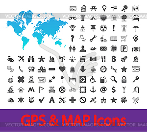 Navigation map icons - vector image