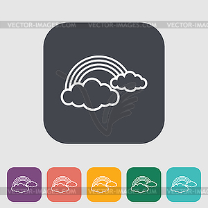 Rainbow single flat icon - vector clipart