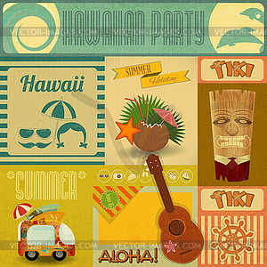 Hawaii Vintage Card - vector image