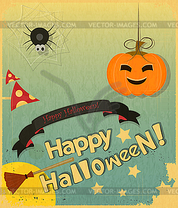 Открытка на Хэллоуин - изображение векторного клипарта