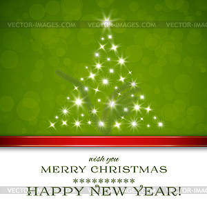 Merry Christmas card with stars - vector clip art