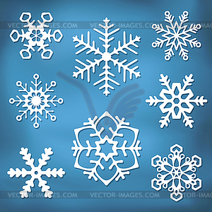 Ornate Snowflake silhouettes - vector clip art