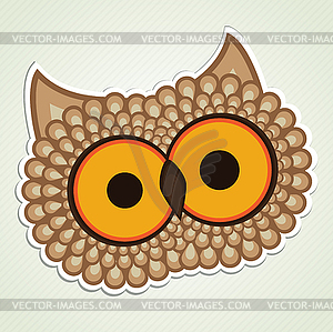 Cartoon owl sticker - vector clipart