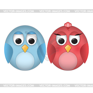 Cartoon birds - vector clipart