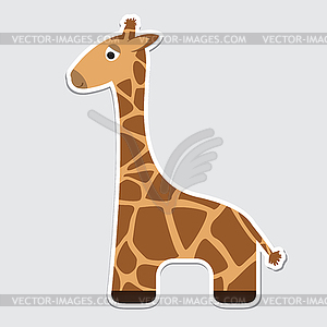 Cartoon Giraffe sticker - stock vector clipart